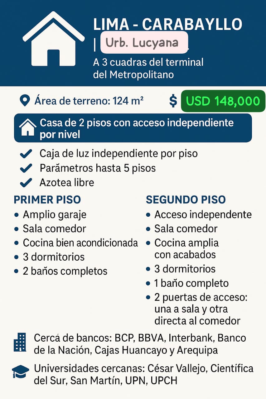 Casa 2 Pisos Lucyana